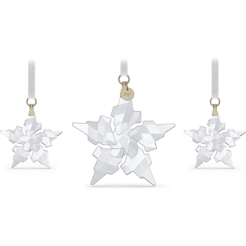 SWAROVSKI Christmas Ornament, 2021 Annual Edition, Set of 3, Clear Crystal - NIB