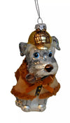 5.5" Christmas Detective Schnauzer Puppy Ornament - NEW