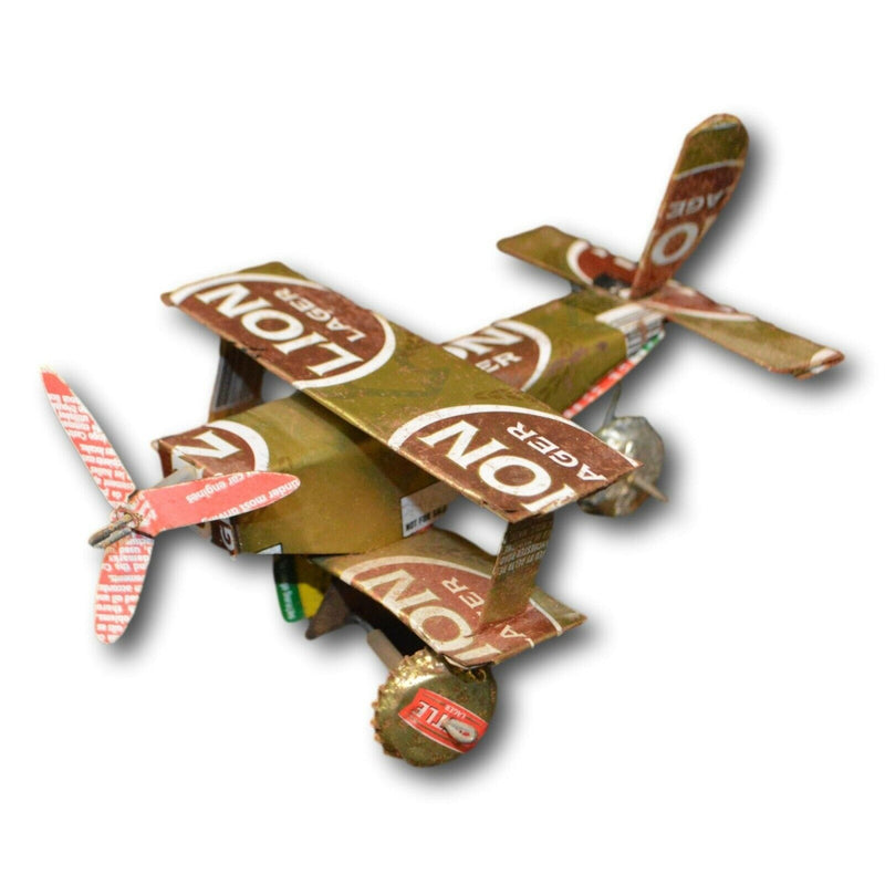 Amazing South Africa Handmade Plane Made from Soda Cans Tin Figurine