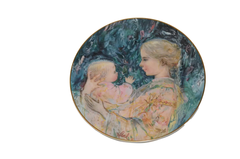 EDNA HIBEL 1975 KRISTINA & CHILD PLATE by ROYAL DOULTON Limited Edition