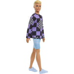 Barbie Ken Fashionistas Doll #191, Blonde Cropped Hair, Checkered Sweater, Denim