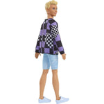Barbie Ken Fashionistas Doll #191, Blonde Cropped Hair, Checkered Sweater, Denim
