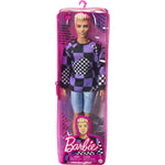 Barbie Ken Fashionistas Doll #191, Blonde Cropped Hair, Checkered Sweater, Denim