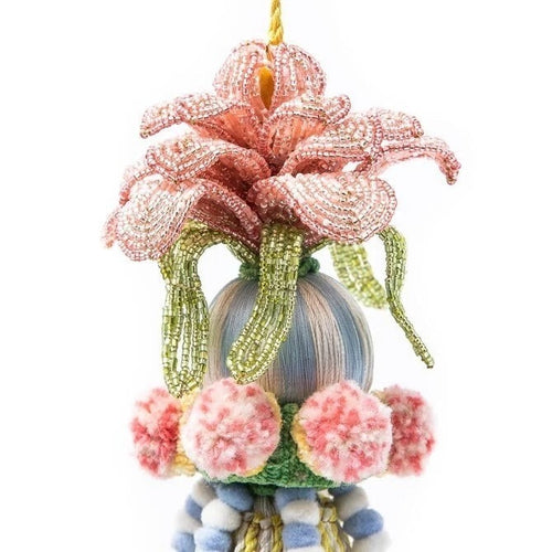 MacKenzie-Childs Wildflowers Beaded Tassel Multicolor NEW Handmade Decor - NEW