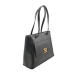 Badgley Mischka Black Square - MT Vegan Leather Tote/Handbag w Gold BM Logo NWT