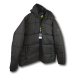 PSYCHO BUNNY MEN'S QUILTED & PUFFER BLACK DETACHABLE HOOD JACKET SIZE: 8 / XXL NWT