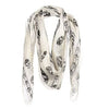 ALEXANDER MCQUEEN Black & Cream 100% Silk Scarf - NEW