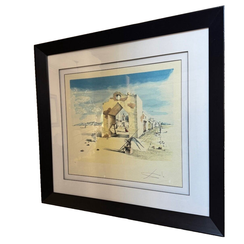 Salvador Dalí Signed Etching - "Paranoiac Village" - Limited Edition 9/500 Frame