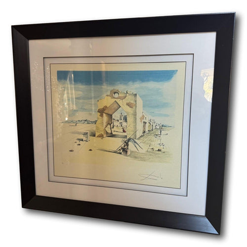 Salvador Dalí Signed Etching - "Paranoiac Village" - Limited Edition 9/500 Frame