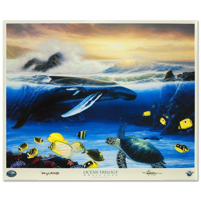 WYLAND Ocean Trilogy Whale Song Large Art Poster