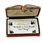 Rochard Limoges Porcelain Peint Main Trinket Box Veterinarian Vet Book - BNIB