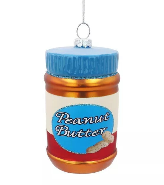 4" Christmas Peanut Butter Glass Ornament - NEW