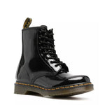 patent leather combat boots