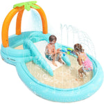 Evajoy Kiddie Pool Inflatable Play Center Kids Pool W/ Slide Water Sprayers NEW