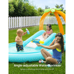 Evajoy Kiddie Pool Inflatable Play Center Kids Pool W/ Slide Water Sprayers NEW