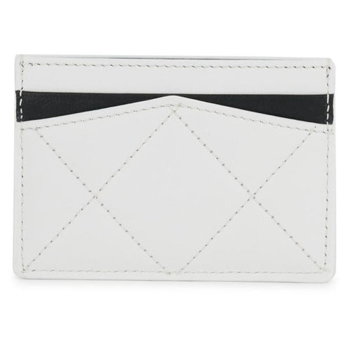 Alexander McQueen Graffiti Skull White Leather Card Holder Wallet - Brand New