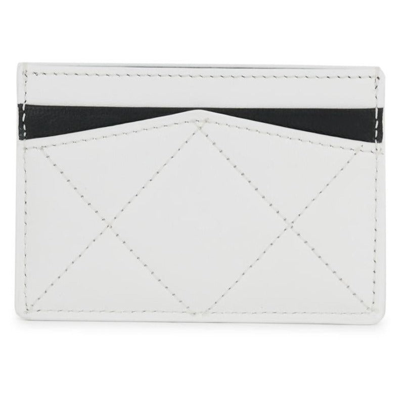 Alexander McQueen Graffiti Skull White Leather Card Holder Wallet - Brand New