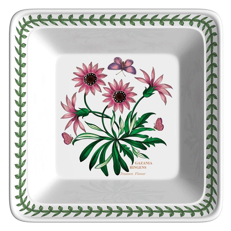 Portmeirion Botanic Garden Square 7.5 Inch Deep Pasta Bowl- Treasure Flower -NEW