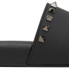 VALENTINO GARAVANI Black Rockstud Pool Slides / Sandals Size: 44 / 11 US NIB