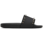 VALENTINO GARAVANI Black Rockstud Pool Slides / Sandals Size: 44 / 11 US NIB