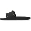 VALENTINO GARAVANI Black Rockstud Pool Slides / Sandals Size: 44 / 11 US NIB