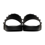 VALENTINO GARAVANI Black Rockstud Pool Slides / Sandals Size: 44 / 11 US NIB