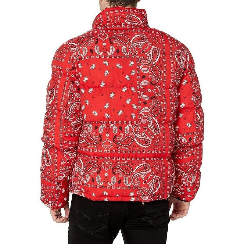 Levi's Men's Red Bandana Bubble Puffer Coat Size: M NWT