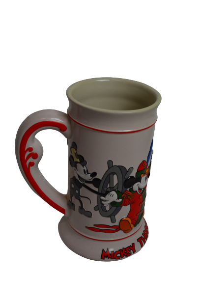 Mickey Through The Years Beer Stein / Coffee Mug Disney Ceramarte Made In Brazil