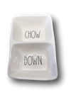 Rae Dunn Chow Down Divided Appetizer / Snack Dish Bowl ~ NEW
