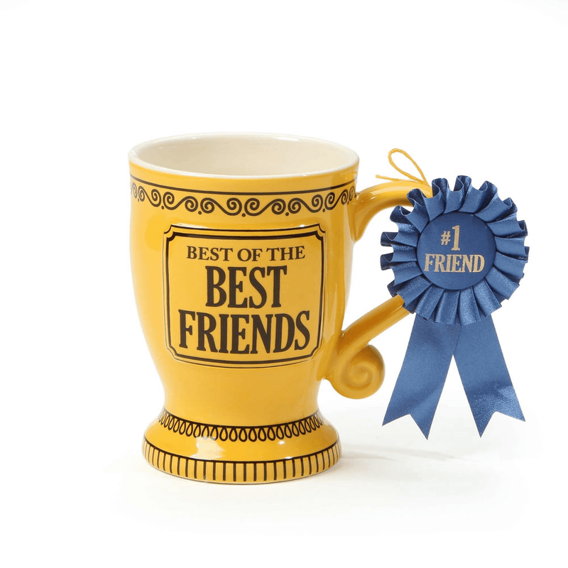 Our Name is Mud Best of the Best Friends Blue Ribbon Trophy Stoneware Coffee Mug - ThingsGallery