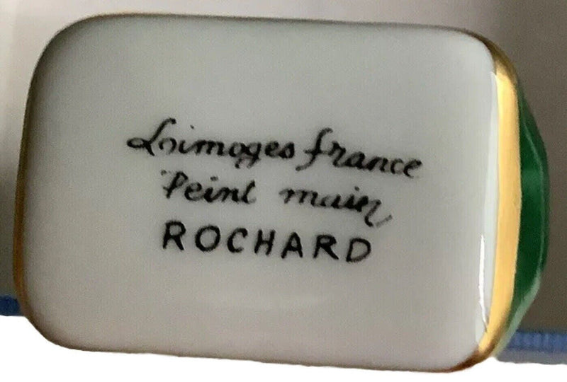 Limoges France Peint Main Rochard Porcelain Golf Bag With Clubs Trinket Box