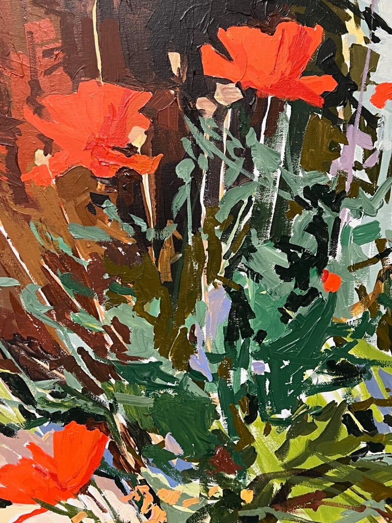 Kitchen Garden Poppies 2 - DOUGLAS ATWILL Contemporary Art SANTA FE NM Painting