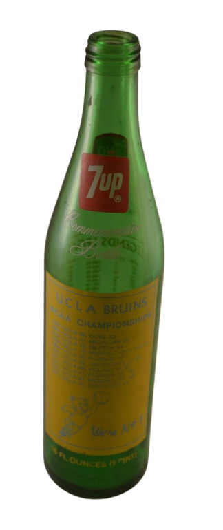Collectible 7UP Commemorative Bottle, UCLA Bruins NCAA Championship, John Wooden