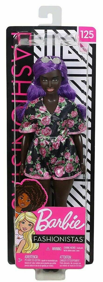Barbie Fashionistas Doll #125.Curvy African American AA w/ Purple Hair NIB - ThingsGallery