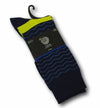 Vince Camuto Men's 1 Pair Dress Crew Socks Navy Blue  Stripes-One Size New - ThingsGallery