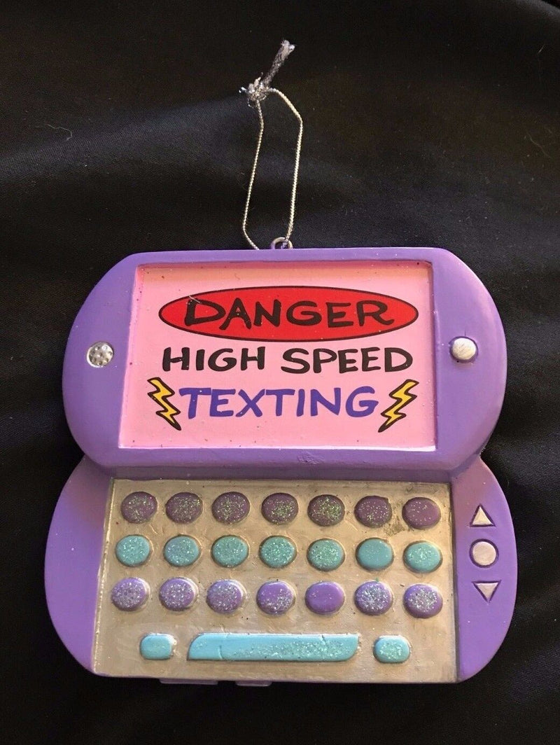 Danger High Speed Texting Cellphone Christmas Tree Christmas Ornament NEW
