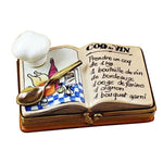 Rochard Limoges France Porcelain Cookbook with Chef / Cook Hat Trinket Box - NIB