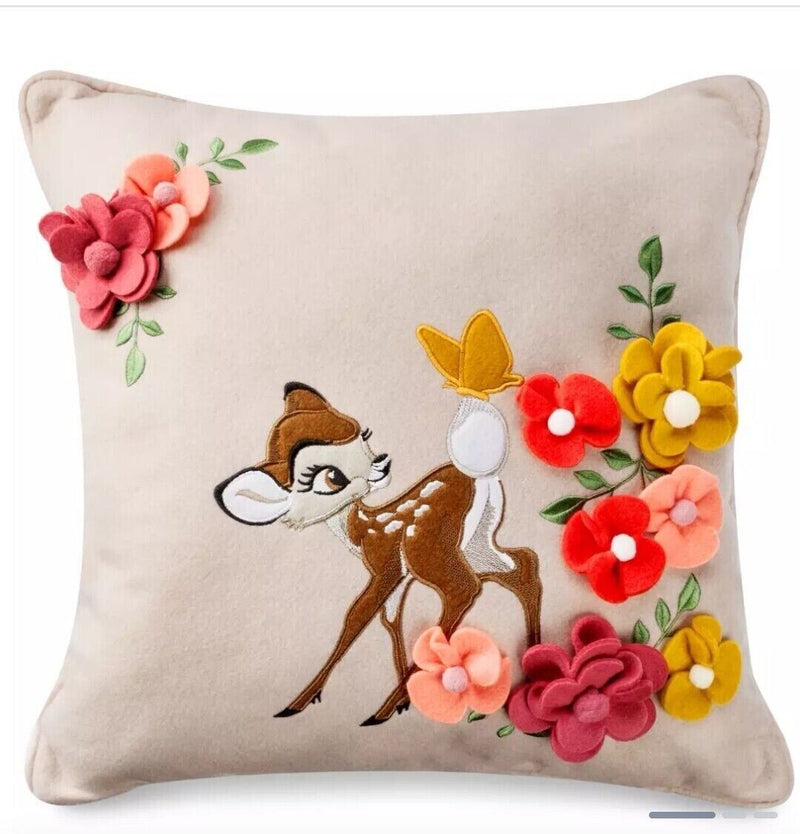 Disney Parks Bambi Embroidered Throw Decorative Pillow - Brand New
