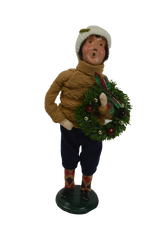 Byer's Choice LTD Christmas Carolers Man With Beanie & Wreath