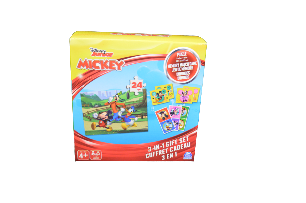 Disney Junior Mickey 3 in 1 Set: Puzzle Memory Match Game Dominoes Gift Set NIB