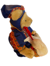 LARGE VINTAGE VANDERBEAR BEAR JOINTED TEDDY WEARING BLUE DRESS & HAT 18"