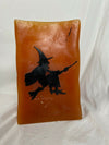 Vintage Illuminations Orange Solid Wax Halloween Witch "Paperbag" Luminary