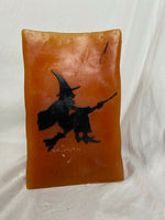 Vintage Illuminations Orange Solid Wax Halloween Witch "Paperbag" Luminary