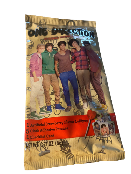 ONE DIRECTION BAND - TRADING - CARD Lollipop Adhesive Patch Checklist Card - NEW