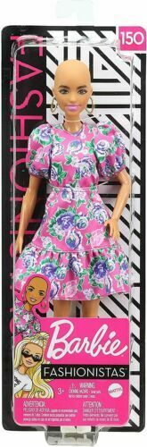 Barbie Fashionistas 150 - NO HAIR Doll ~ Pink Floral Dress NIB