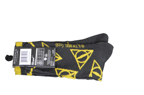 Harry Potter DEATHLY HOLLOW CREW Adult Socks Official Wizarding World Bioworld