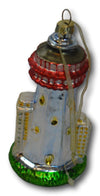 Blown Glass Lighthouse Christmas Ornament 5" Nautical Sea