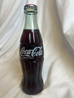 COCA COLA 1996 TURKEY GLASS EMBOSSED 250ml BOTTLE WITH RED CAP - Full Bottle
