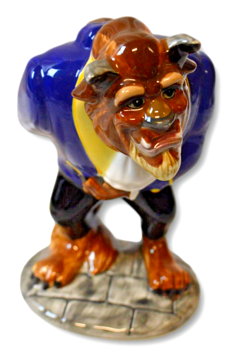 Vintage Disney Beauty & The Beast Beast Figure Porcelain Figurine 6.5" Japan
