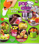 Pop Chef Push Pop and Eat Vegetable Fruit Salad Shape Cutter Slicer 10 piece kit